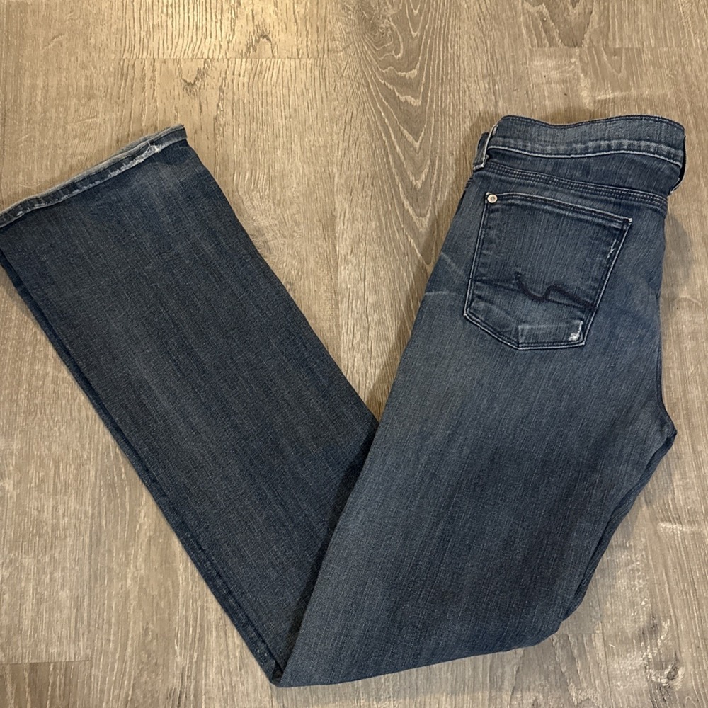 SEVEN FOR ALL MANKIND Bootcut Jeans Women‎ Size 30 Dark Wash Stretch Made In USA